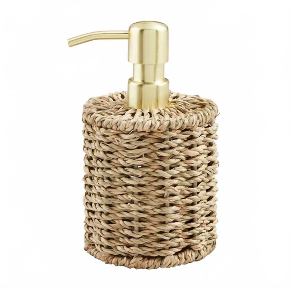 NEW MUDPIE woven soap pump in brown